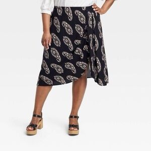 Knox Rose Black Paisley Skirt